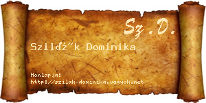Szilák Dominika névjegykártya
